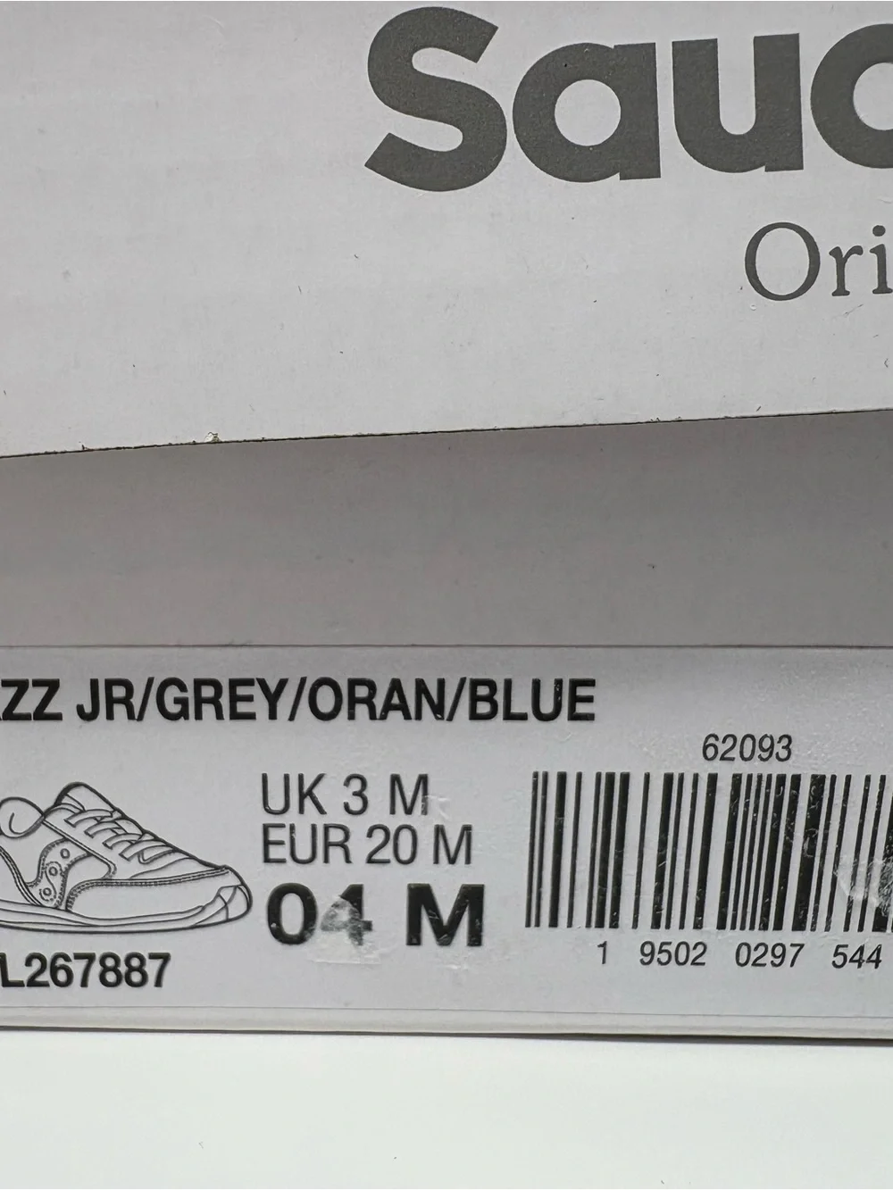Saucony Baby Jazz lace-up Kids' Orange & Gray Retro Runner
